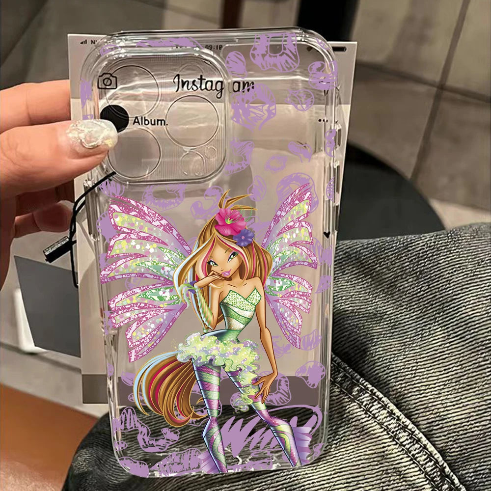 Lovely w-winxs c-clubs Phone Case For iPhone 17 16 16e 15 14 13 12 11 Mini Pro Max XR XSMax 7 8 Air Plus Transparent Back Cover