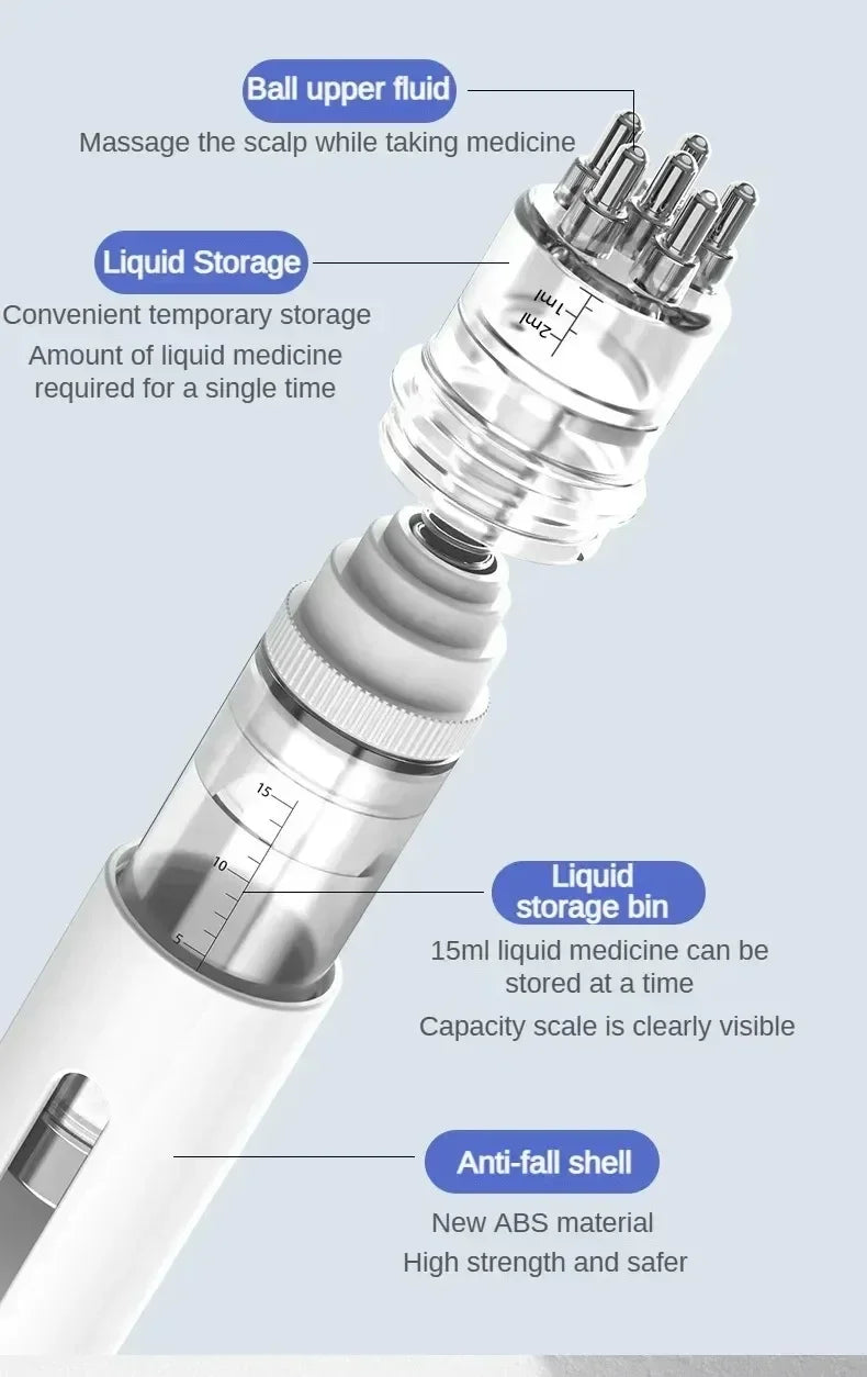 Portable Scalp Medicine Applicator Oil Liquid Guiding Massager Anti Hair Loss Scalp Scalp Applicator Liquid Comb Anti Hair Loss