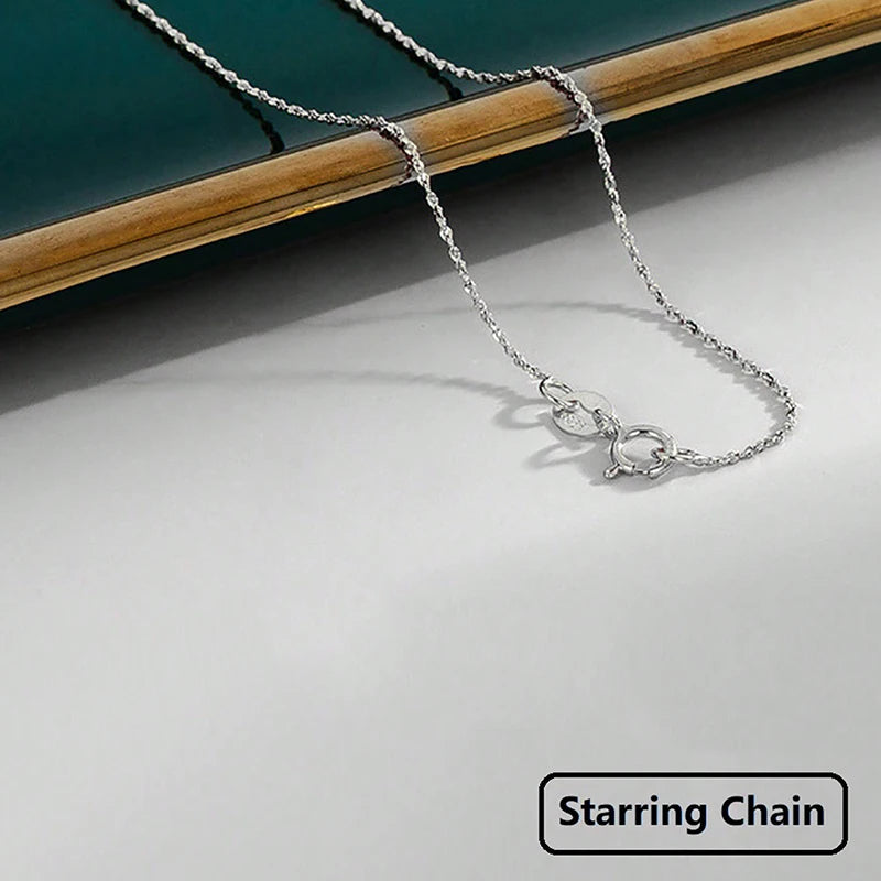 GRA 40cm 45cm Minimalist Female Necklace for Women on Neck Real 925 Sterling Silver Chain Necklaces Girls Fashion Fine Jewelry