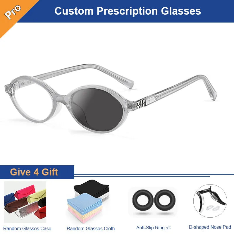 Smart Lenses Photochromic Myopia Glasses Women Oval Sunglasses Color Changing Near Sight Eyewear Optical Lenses With Recipe