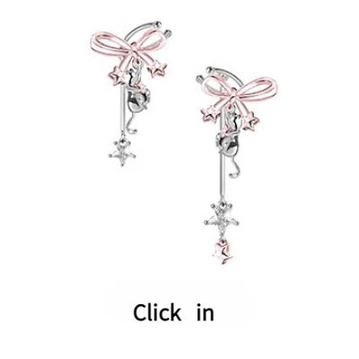 MASW Original Design Luxury Temperament Pink Bowknot Cats Pendant Necklace For Women Party Gifts Fashion Jewelry Accessories