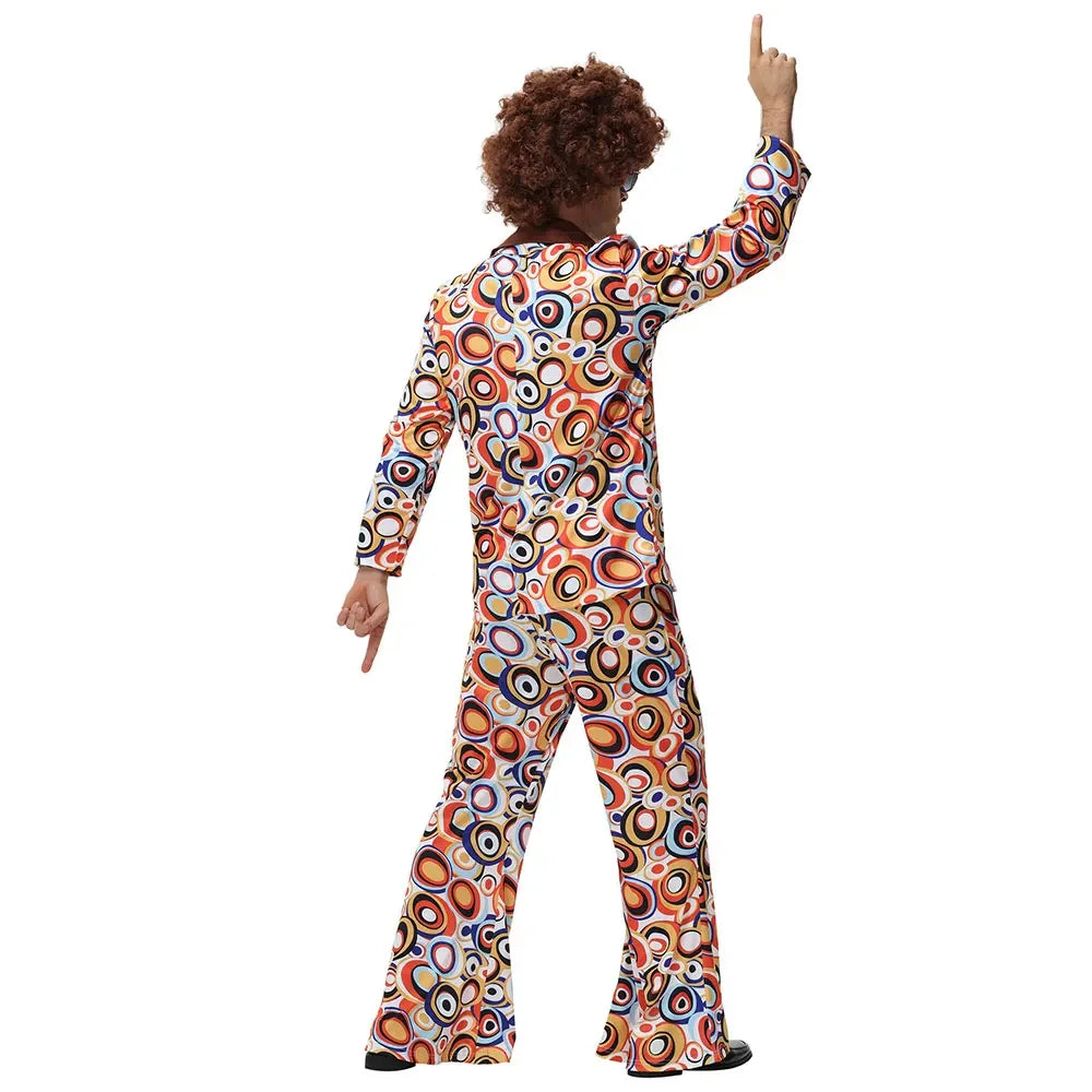 Halloween Party Disco Adult Couples Hippie Costumes Women Male 70s 80s Rock Disco Cosplay Outfits Dance Fantasia Costume