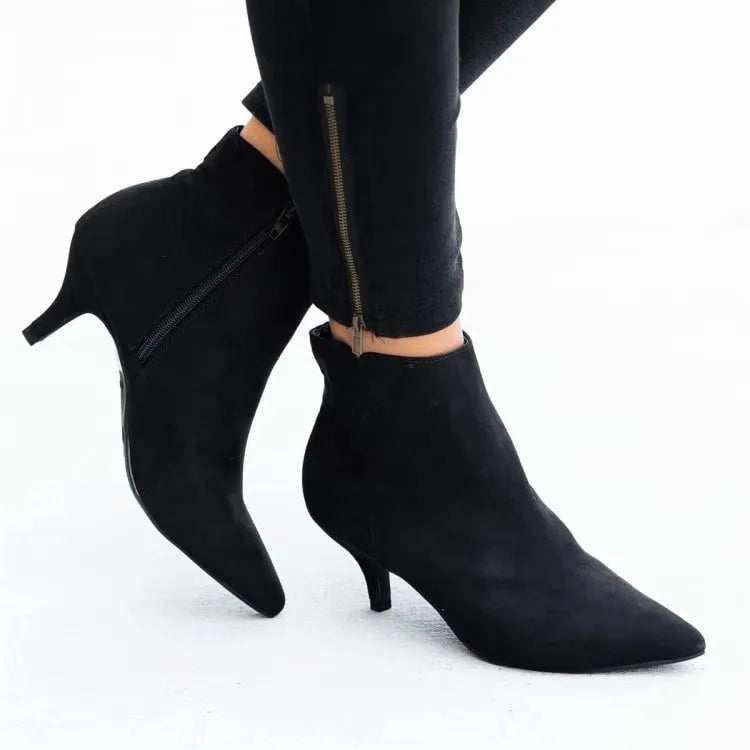 NEW Women's Ankle Boots Leopard Women Pointed Toe Ladies Chunky High Heel Female Shoes Woman Footwear Plus Size 35-43 Snake