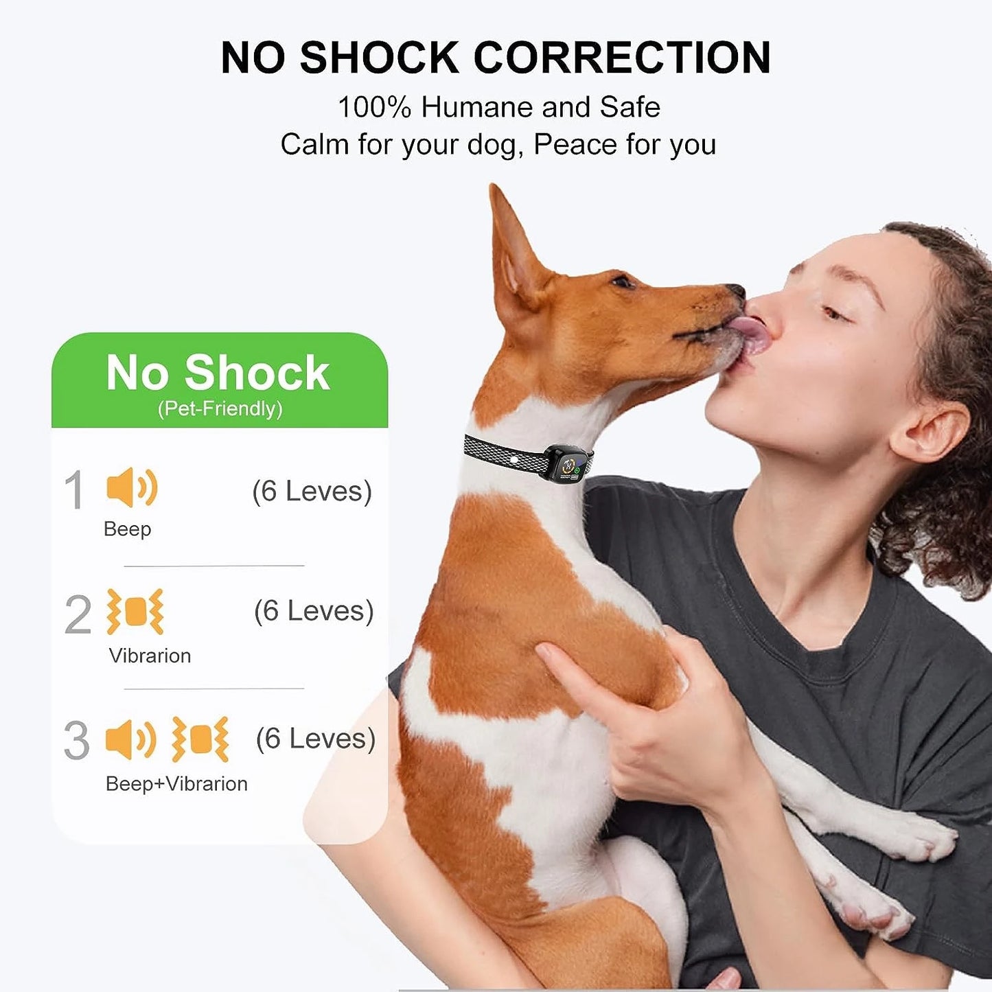 Anti Bark Collar, Dog Training, Vibration Shock Collar, Smart Color Screen