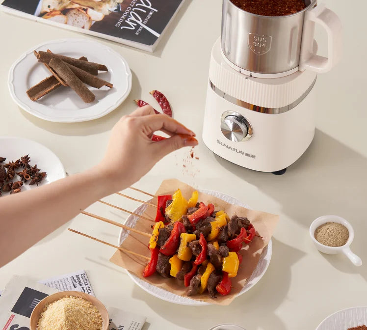 SUNATUR 500W Home Use Food Processor Multifunctional Kitchen Grinder for Coffee Spices Baby Food with Large Capacity