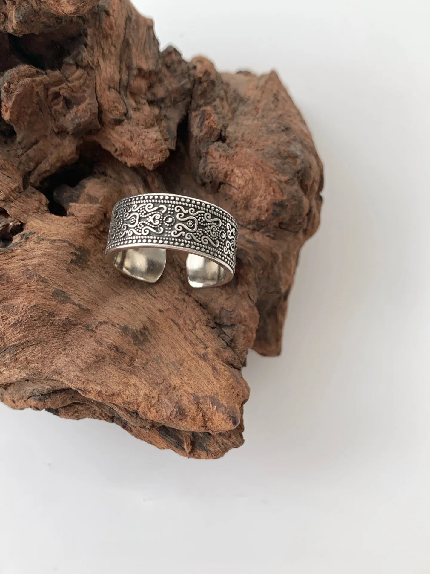 VENTFILLE 925 Sterling Silver Arabesque Pattern Ring For Women Vintage Aesthetic Simple Trend Ethnic Jewelry Gift Dropshipping