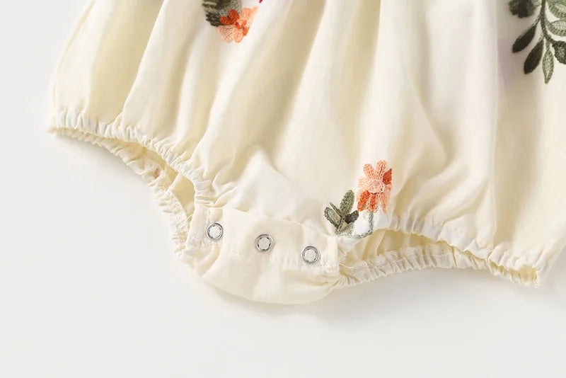 MILANCEL New Baby Summer Clothes Infant Girl's Floral Puff Sleeve Bodysuit Toddler Tee And Shorts 2PCS Sets ﻿Children's Outfit