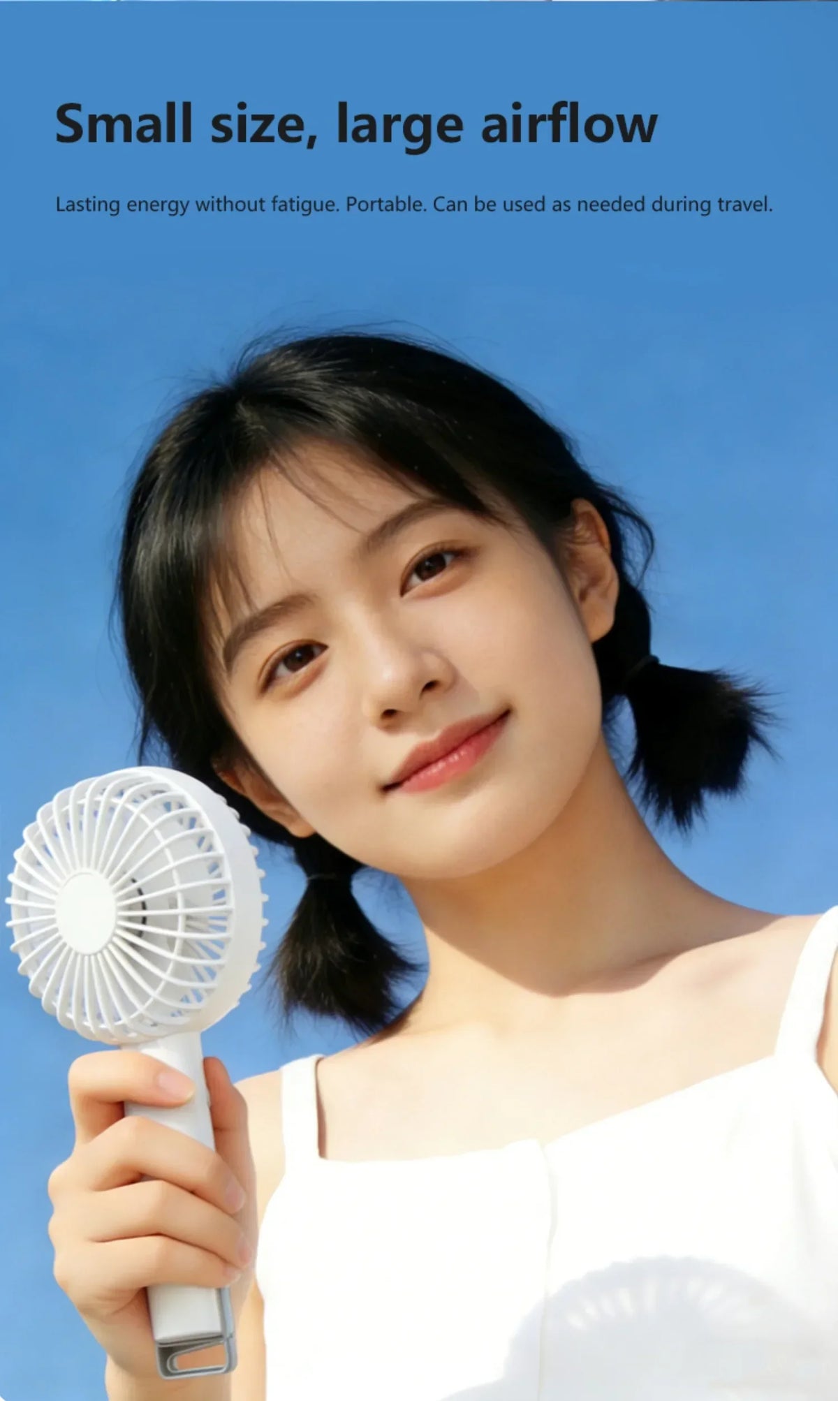 5 Levels Air Cooling Fan with Buckle Portable Handheld Fan LED Screen Outdoor for Home Office Outdoor USB-C Rechargeable Fans