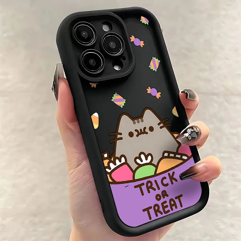 Funny Lovely Pusheen Cat Phone Case For vivo Y39 Y04 Y29 Y28 Y03 Y17s Y19s Y100 Y78 Y36 Y27 Y16 Y77 Y75 Y35 Y22s Y02 Y72 Y76 5G