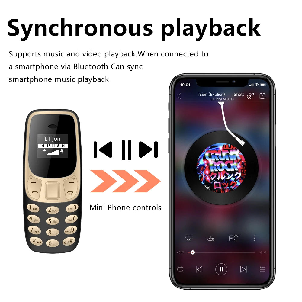 SERVO BM10 Super Mini Mobile Phone Dual SIM Magic Voice Dial Bluetooth Earphone Auto Call Recording Blacklist Mp3  2G Cellphones