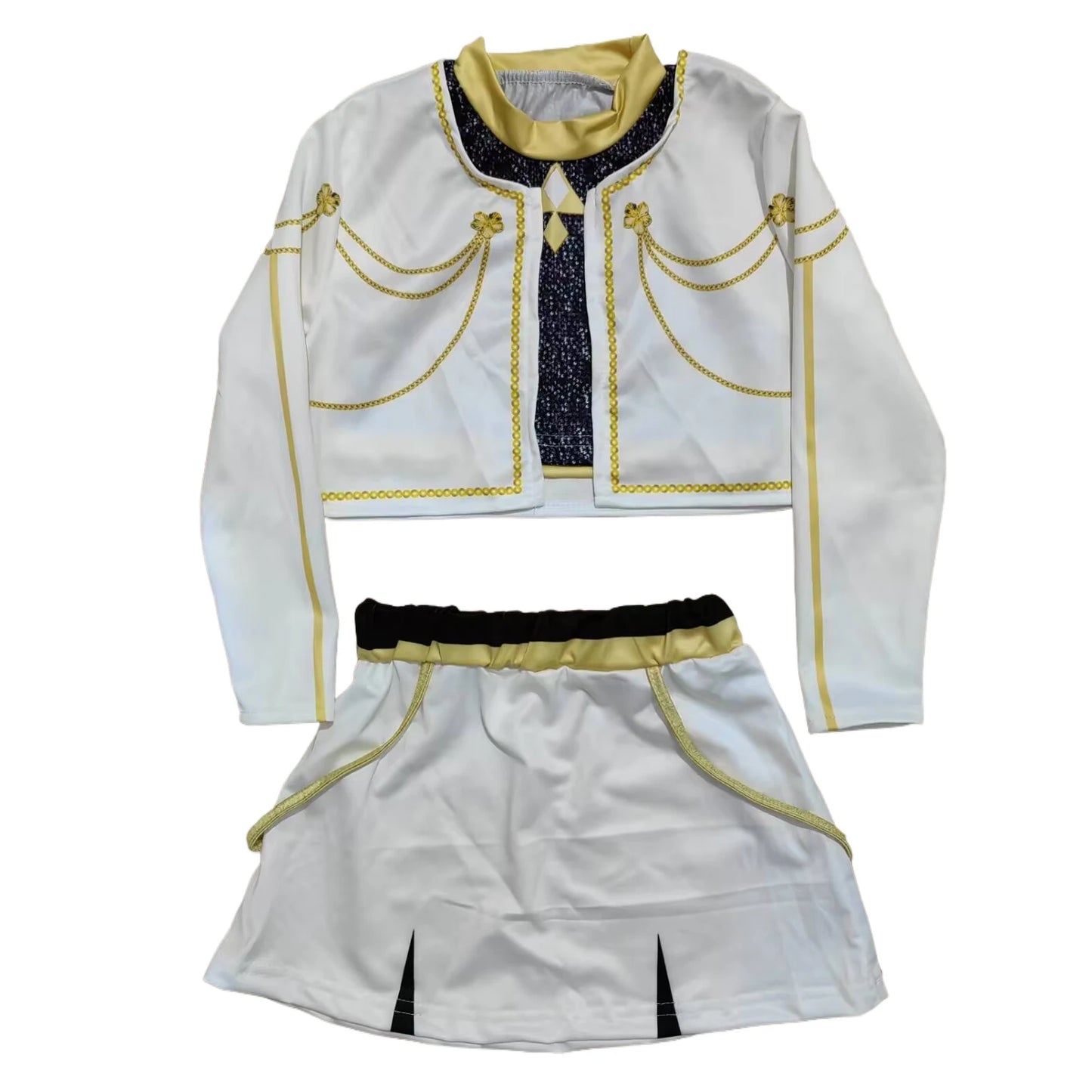 Cool Girl Cosplay Golden Costume Kids 3D Print Idol Group Singing Stage Performance Costume Child Halloween Party Clothes Suit