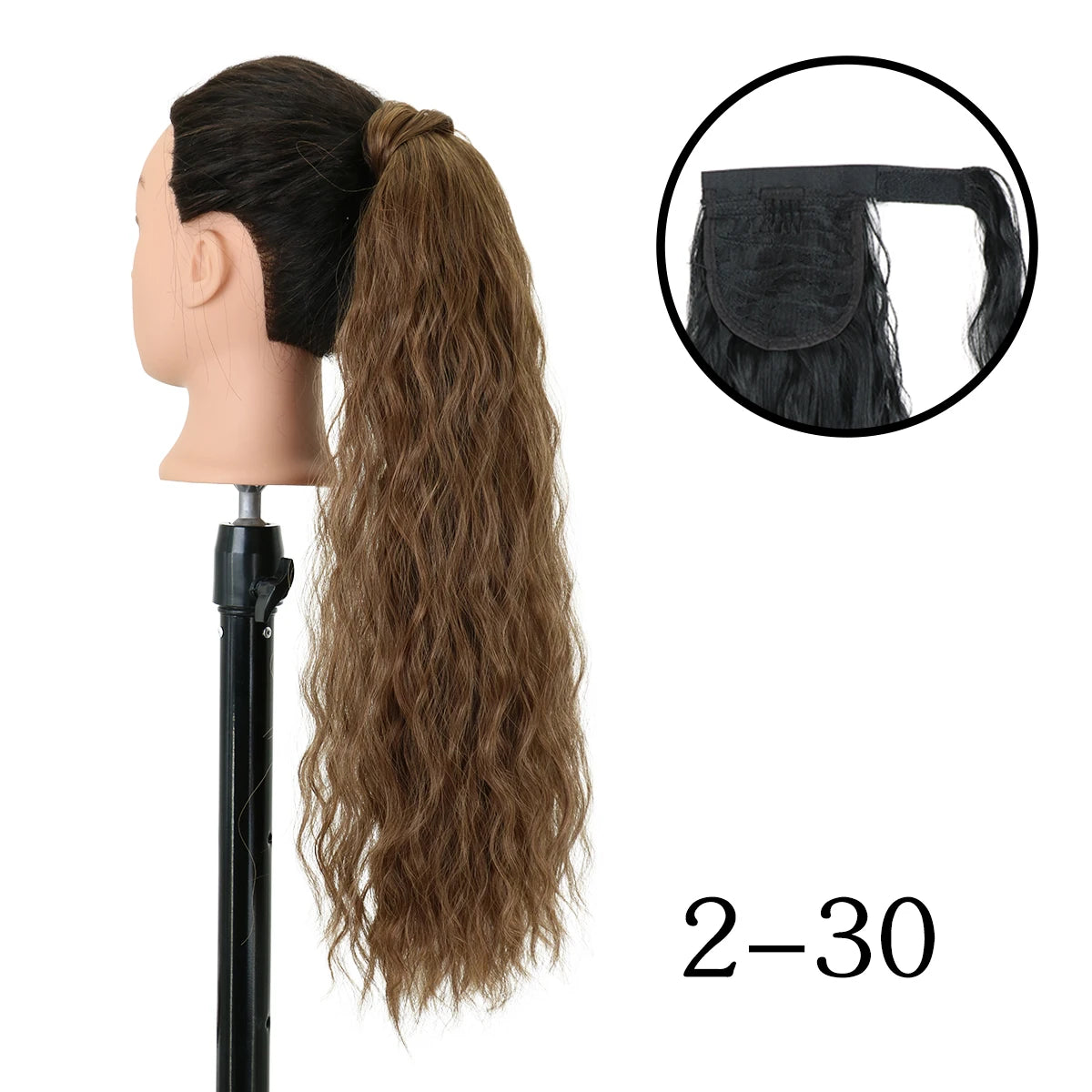 LANSA Synthetic Long Curly Ponytail Natural Puff Wrap Around Clip In Ponytails Hair Extensions Black Brown Ponytail For Women