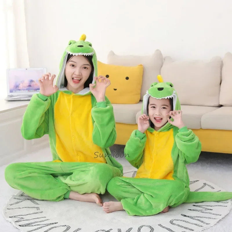 New Winter Unicorn Pajamas For Children Kigurumi Animal Pyjamas Kids Panda Onesie Boys Girls Sleepwear Dinosaur Jumpsuit
