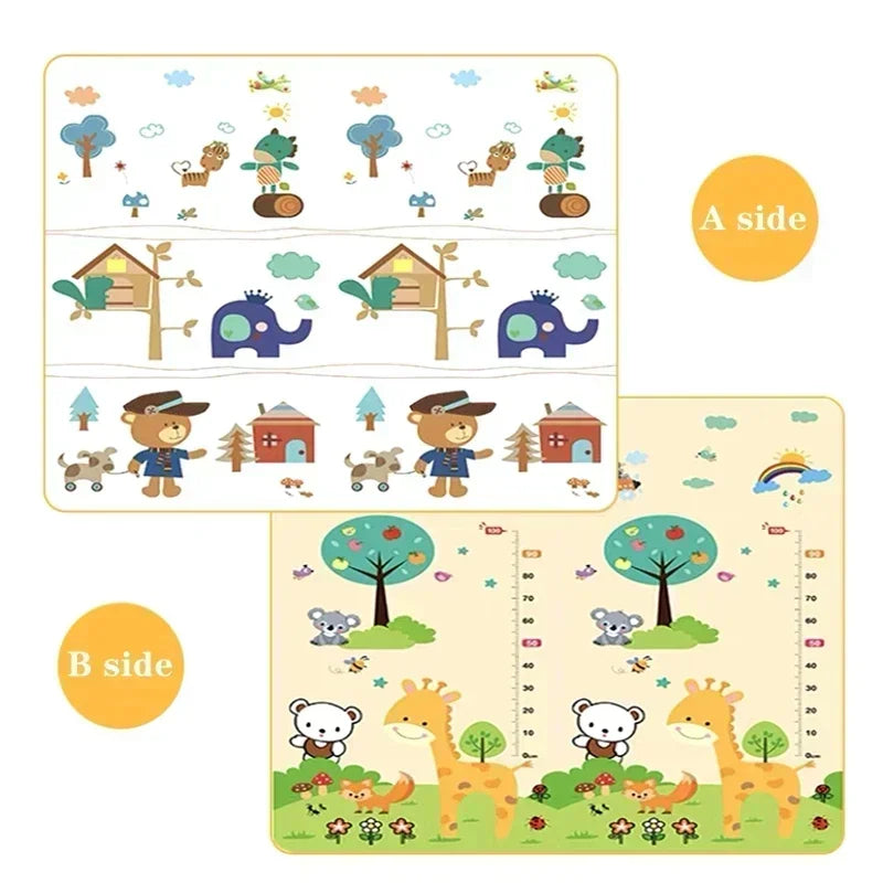 Thicken 1cm/0.5cm Baby Crawling Play Mats 200*180cm Folding Mat Carpet Play Mat for Children's Safety Rug Toys Gift Have Creases