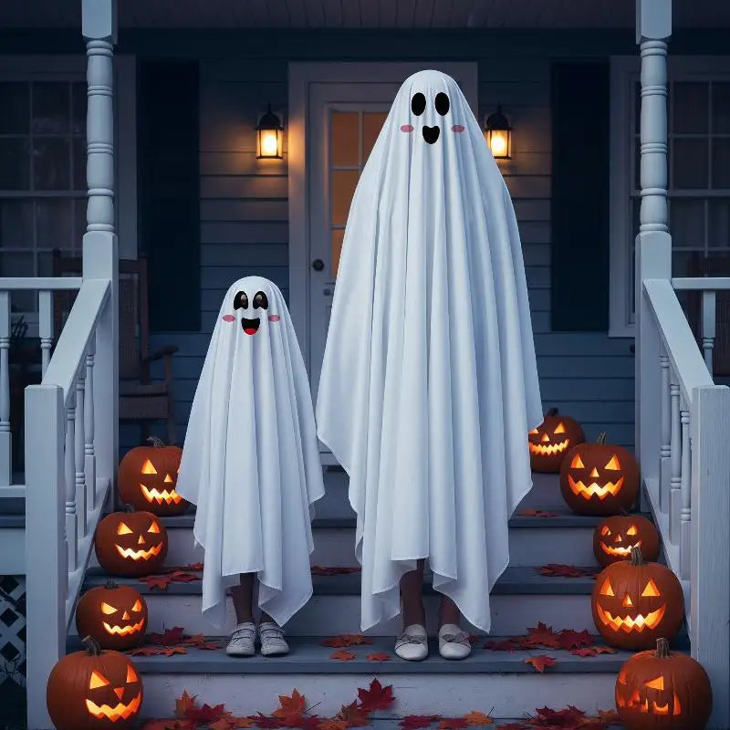 Halloween Costume Soft Breathable Fabric Easy Wear Cute Prints For Adults Kids Halloween Parties