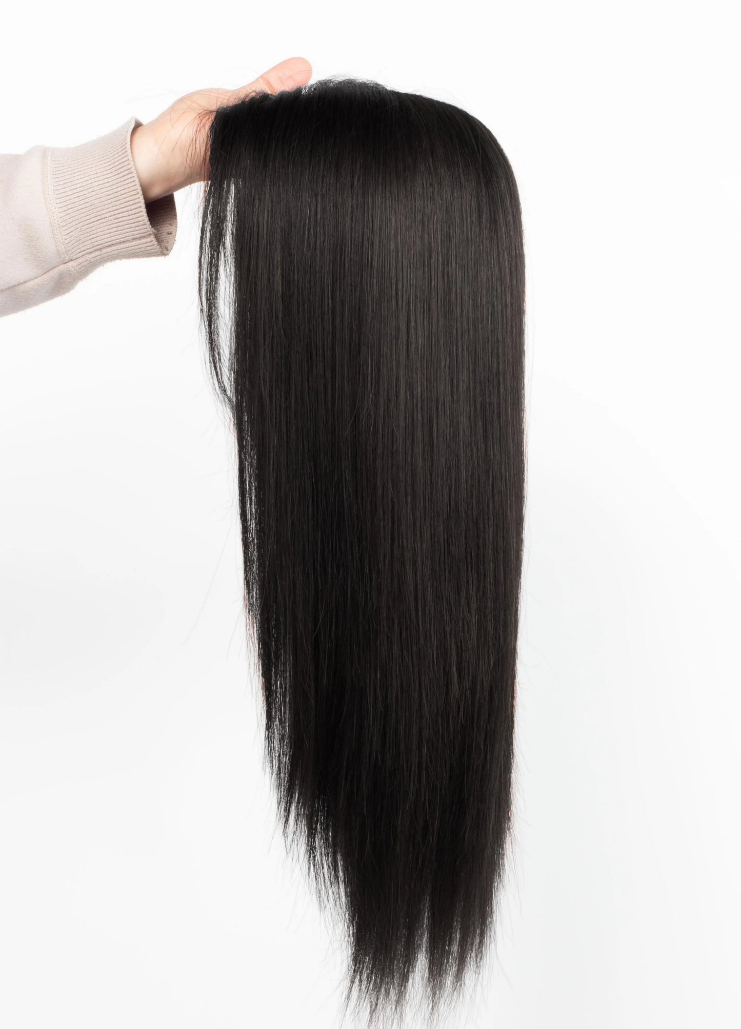 Brown Straight Hair Topper For Women Skin Silk Base Virgin Human Hair Piece Cover Breathable Silk Top Toupee with Clips in