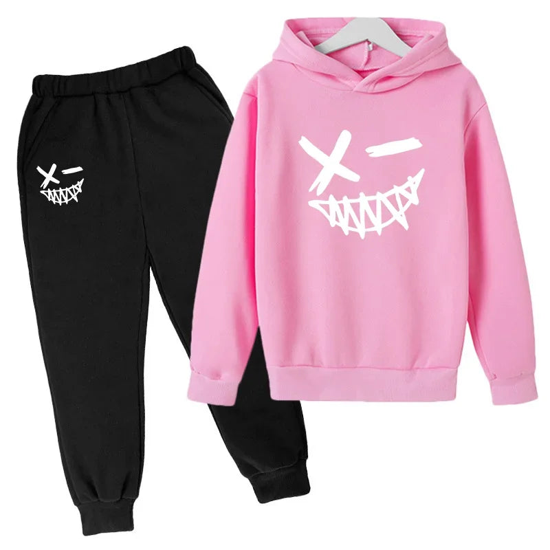 Evil Smile Printed 2024 Baby Summer Clothes for Children From 1 to 12 Years Kids Clothes Boys Child Sets Suit for Girls Boy Set