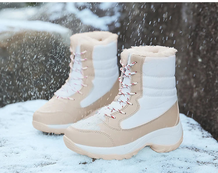 Snow Women's Boots Lightweight Woman Shoes Platform Shoes Women Plush Mid High Boots New Botas Mujer Winter Ladies Boots