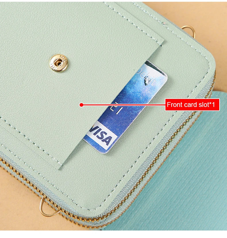 Women Crossbody Shoulder Bags Wallets Touch Screen Cell Phone Bag Soft Leather Strap Handbag for Female Luxury Messenger Bags