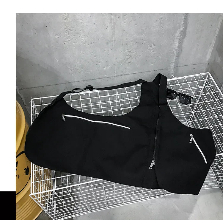 Multifunctional Cargo Vest Chest Bag Men Women Street Hip Hop Backpack Multi-purpose Wearable Crossbody Bags