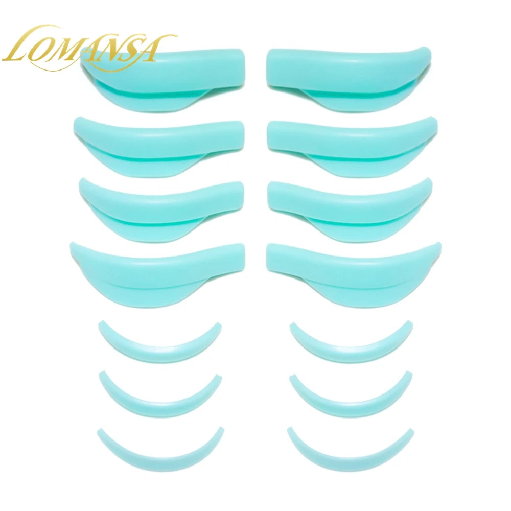 Lomansa 7 Pairs Silicone Eyelash Perming Pad Lash Lifting Kit Recycling 3D Eyelashes Curler Rod Shield Lashes Extension Supplies