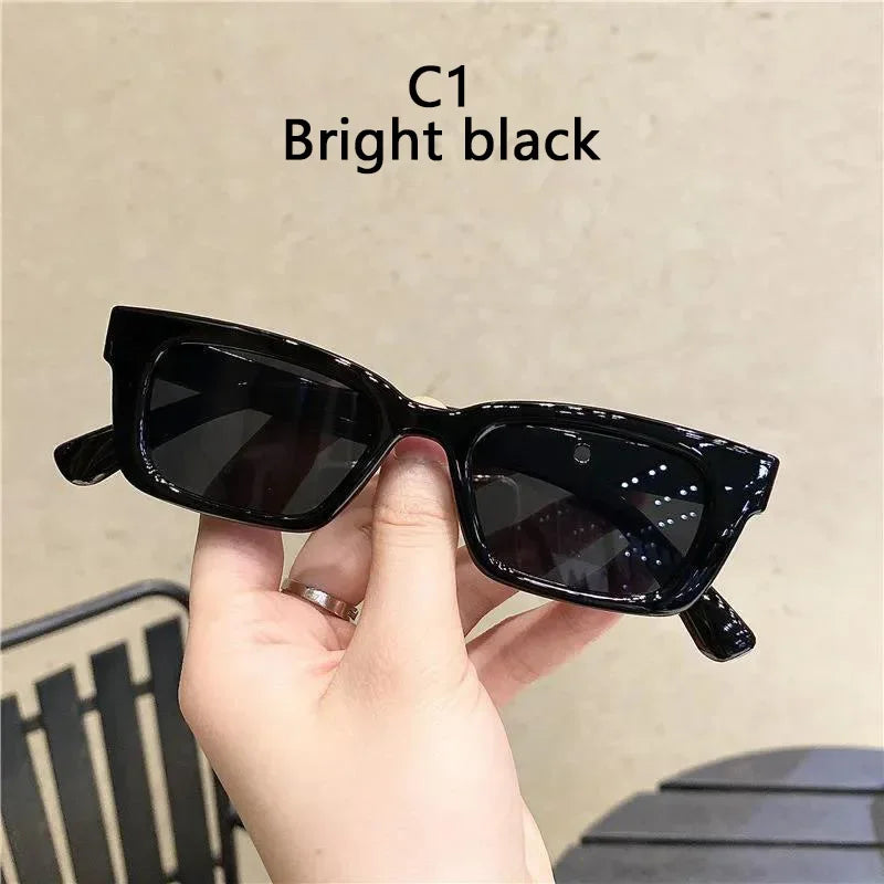 Small Rectangle Women Sun Glasses Brand Men UV Shades Retro Square Black Sunglasses 2021 Luxury Glasses White Decoration Eyewear