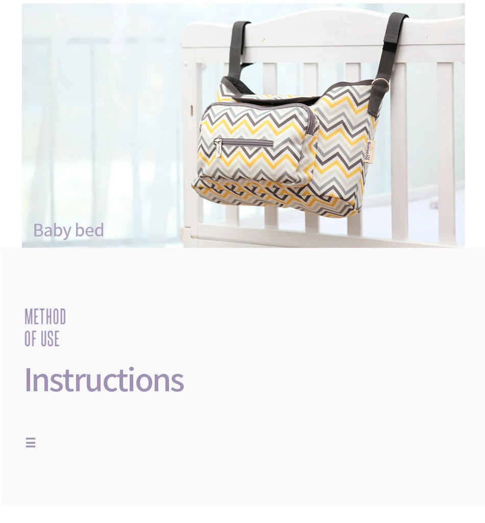 Sunveno Mommy Single Shoulder Bag Baby Stroller Organizer Suitable for Traveling with Baby Convenient Diaper Bag