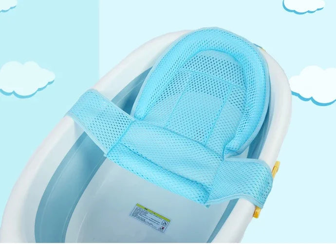 Portable Baby Bathtub Pad Ajustable Bath Tub Shower Cushion Newborn Support Seat Mat Foldable Baby Bath Seat Floating Water Pad