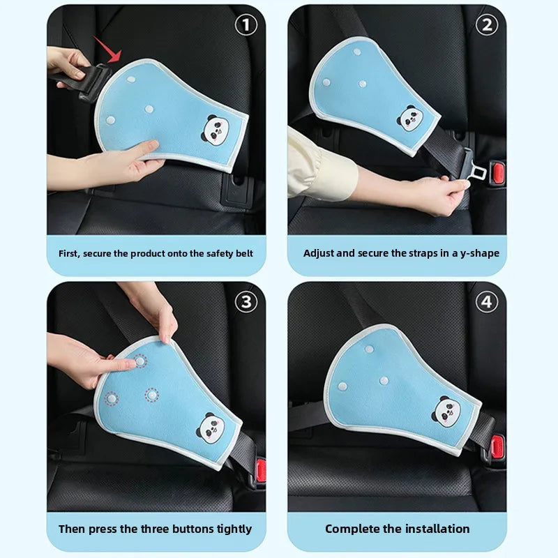 Universal Cartoon Car Seat Belt Cover Set Adjustable Car Safety Belt Cover Shoulder Pad for Kids Adults Car Interior Accessories