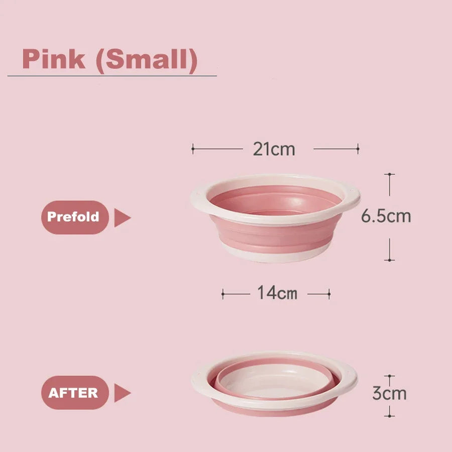 Baby Folding Washbasin Portable Kids Washbasin Silicone Hang Home Storage Basin Foot Buttock Laundry Tub Kitchen Accessories