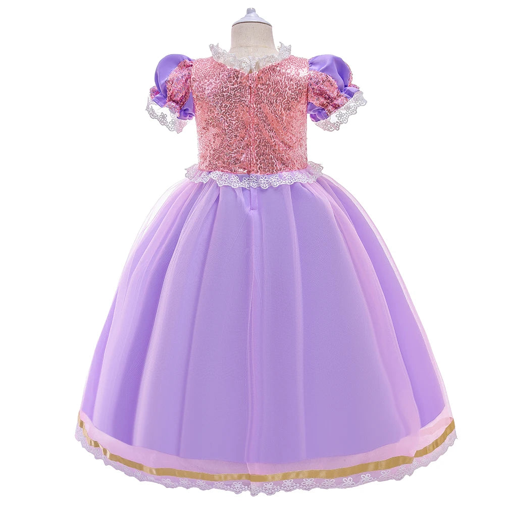 Rapunzel Halloween Costume for Girls Carnival Cosplay Kids Clothes Party Birthday Princess Dress Lace Wedding Christmas Costumes