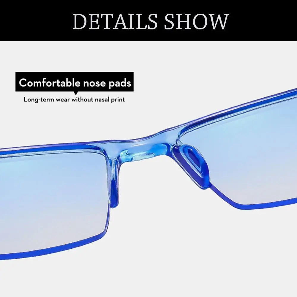 Anti Blue Ray Reading Glasses Smart Automatic Zoom Reading Glasses Autofocus Power Half-Rim Near Far Computer Glasses