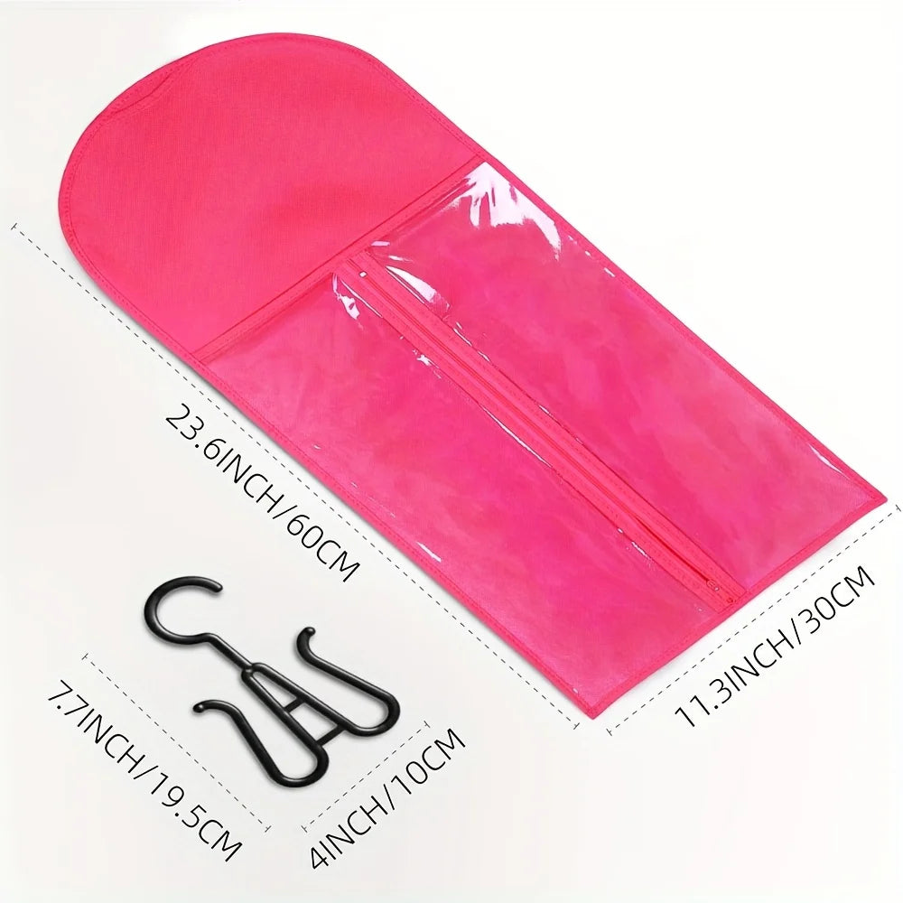 1/3/6pcs Premium Wig Storage Bags with Sturdy Metal Hangers - Black Transparent Design for Multiple Wigs & Hair Extensions