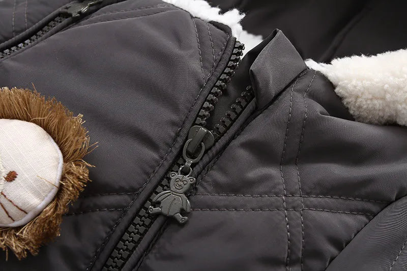 Ircomll Hight Quality Newborn Baby Winter Clothes Snowsuit Warm Fleece Hooded Romper Cartoon Lion Jumpsuit Toddler Kid Outfits