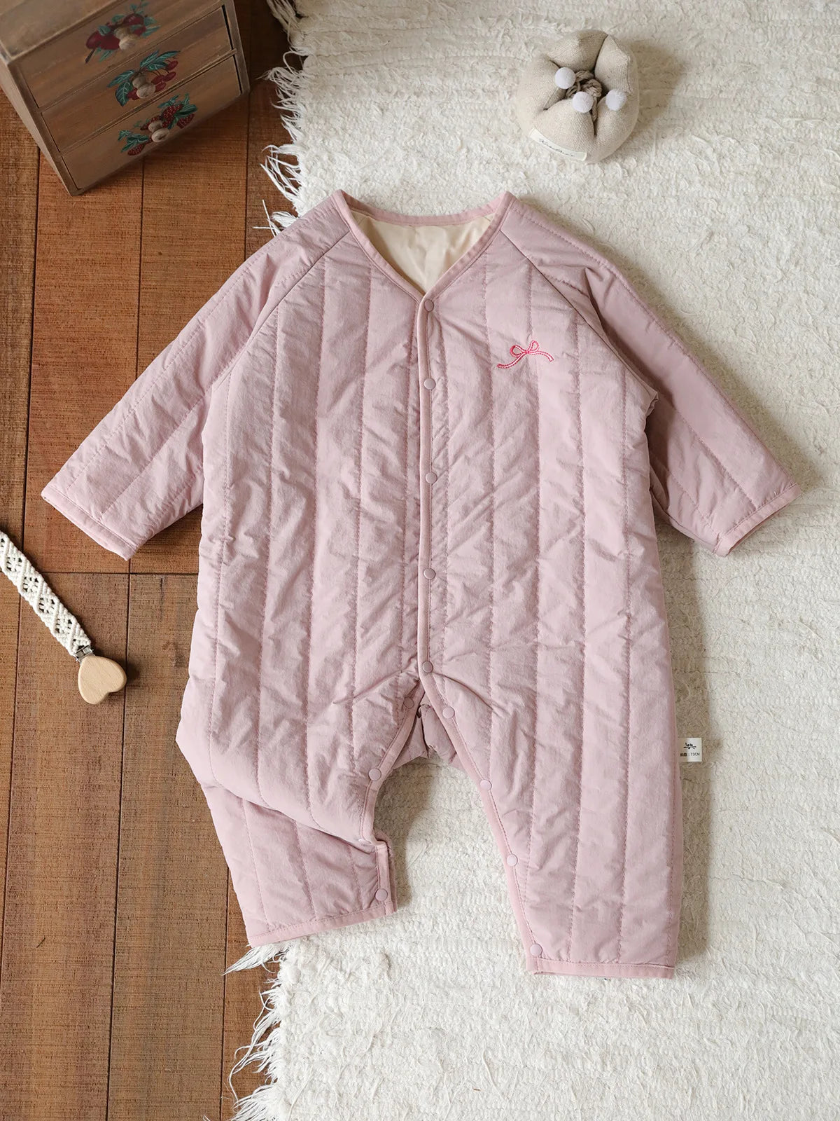 New Embroidered Baby Romper Autumn Winter Thicken Cotton One-piece Bodysuits for Boys Girls Outdoor Cotton Jacket Jumpsuit