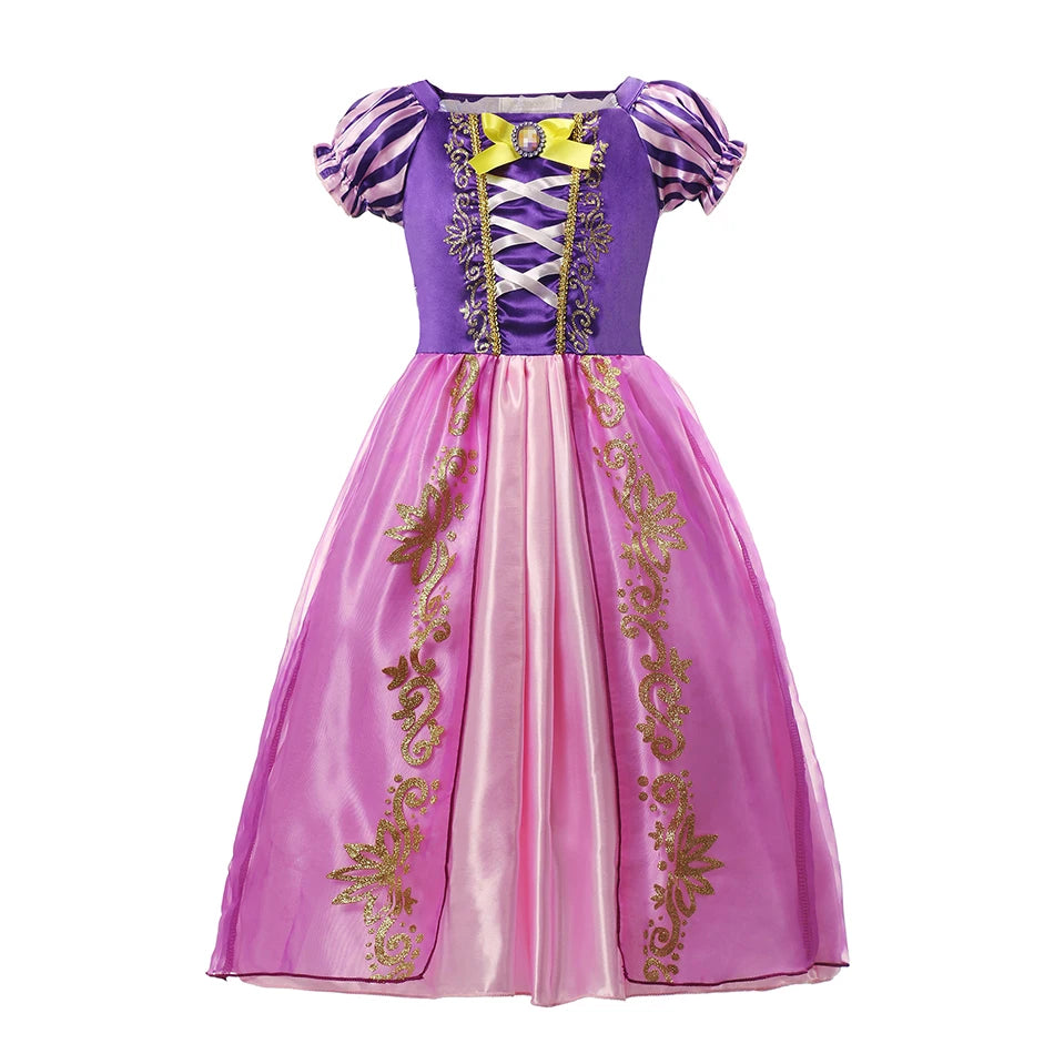 Halloween Birthday Dress Cinderella Snow White Aurora Rapunzel Princess Costume for Girls Kids 2-8Y
