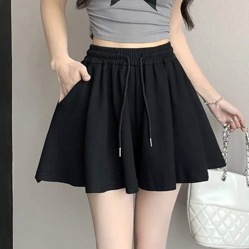 2026 High Waist Wide Leg Sports Shorts Women's Summer New Loose Fit A-Line Shorts Casual Versatile Comfortable Short Pants