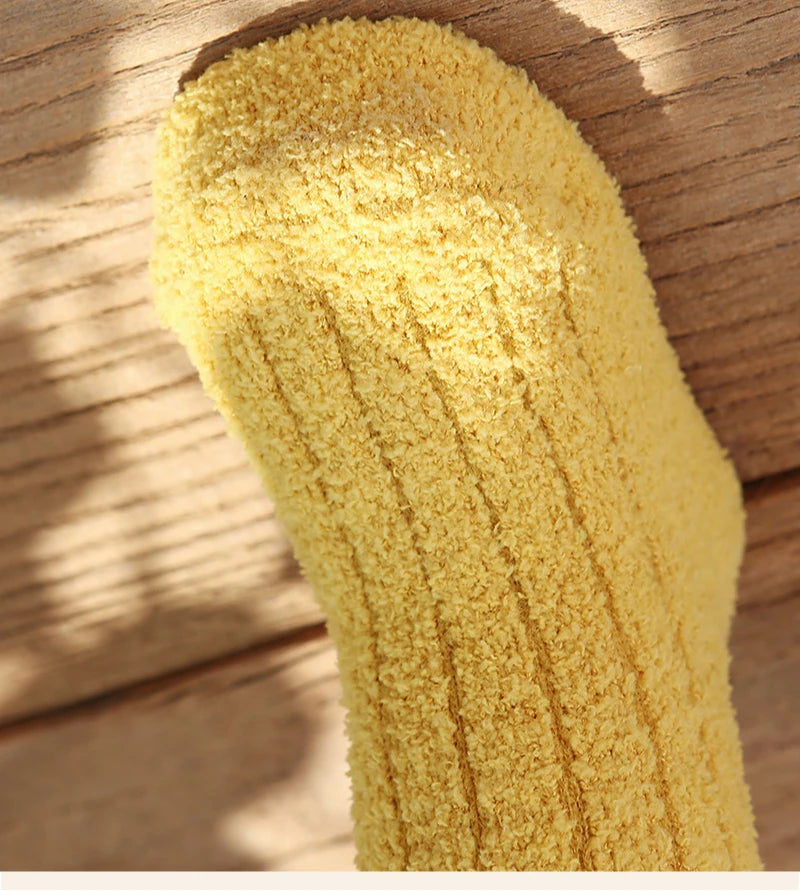 Winter Children Socks Non-slip Baby High Tube Socks Warm Plush Thicken Toddler Boys Girls Middle Tube Sock for 0-4 Year