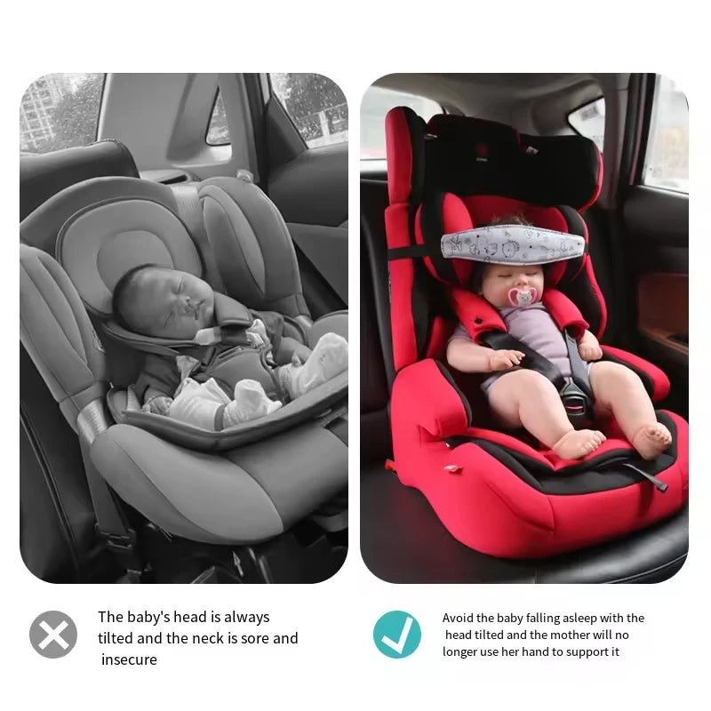 PANGDUBE 2Pcs/set Baby Head Support Strap Car Seat Headrest Pillow Adjustable Neck Protector for Infant Child Safety Travel