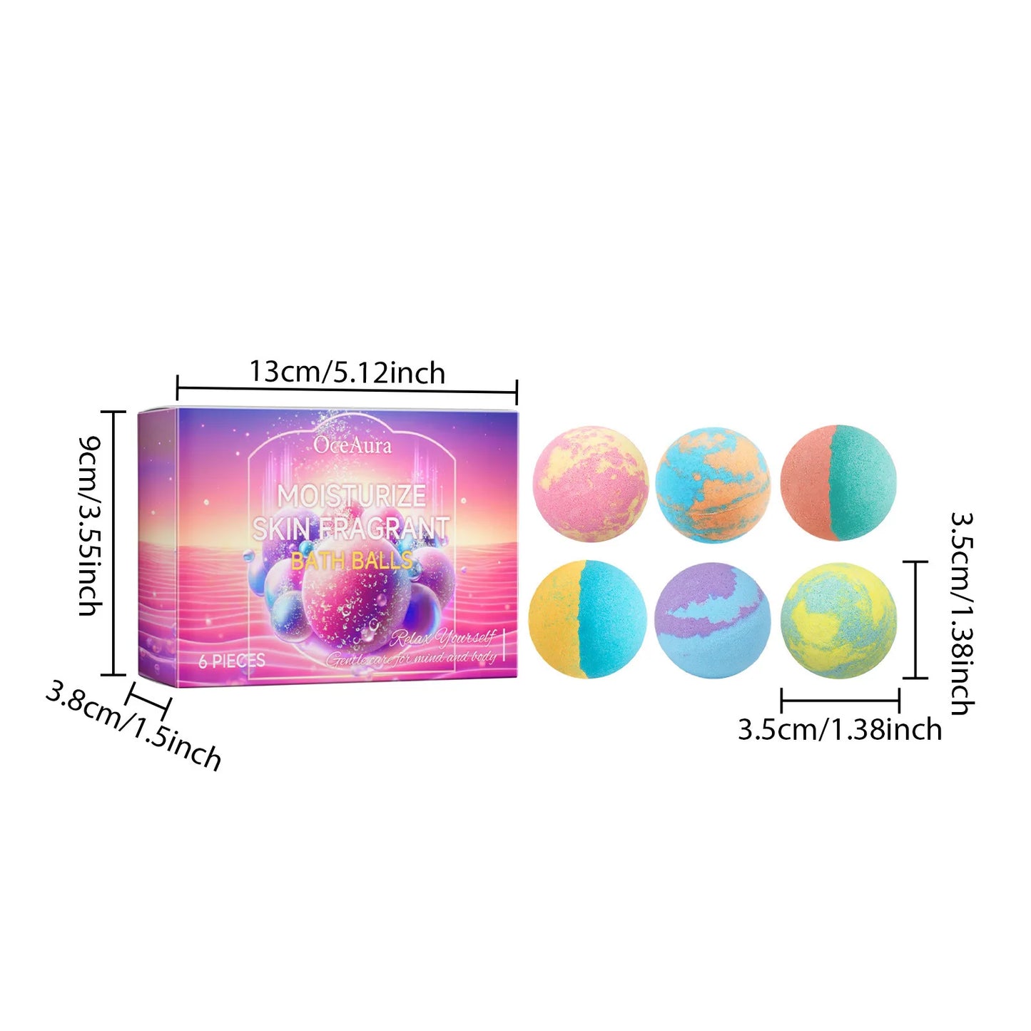 Moisturize Skin Fragrant Bath Balls Set Handmade Natural Bath Bomb Men Women Soothing Exfoliate Floating Bubble Self Care Gifts