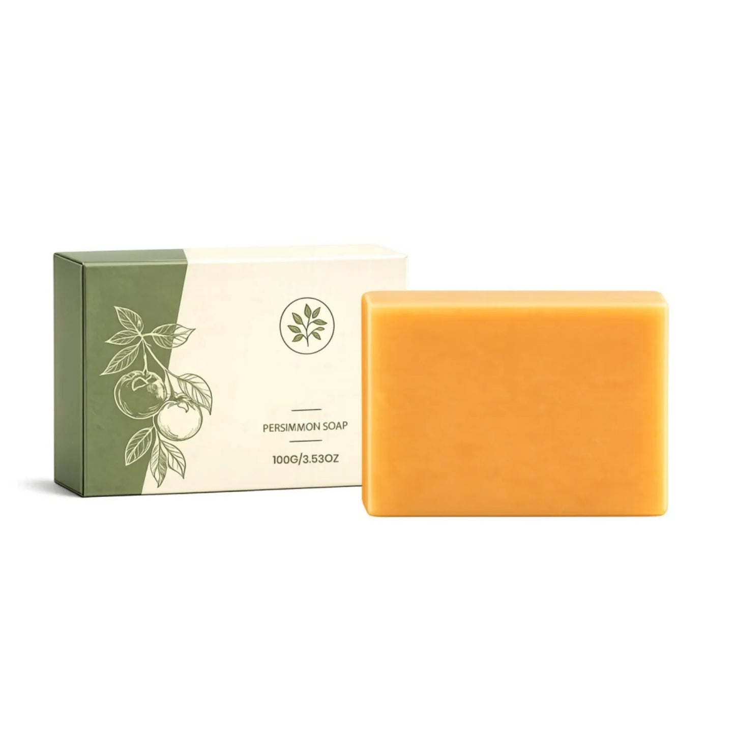 Persimmon Soap Bar Deep Cleanse Pores Remove Body Excess Oil Refreshing Skin Lasting Moisturizing Fruity Aroma Bathing Spa Soap
