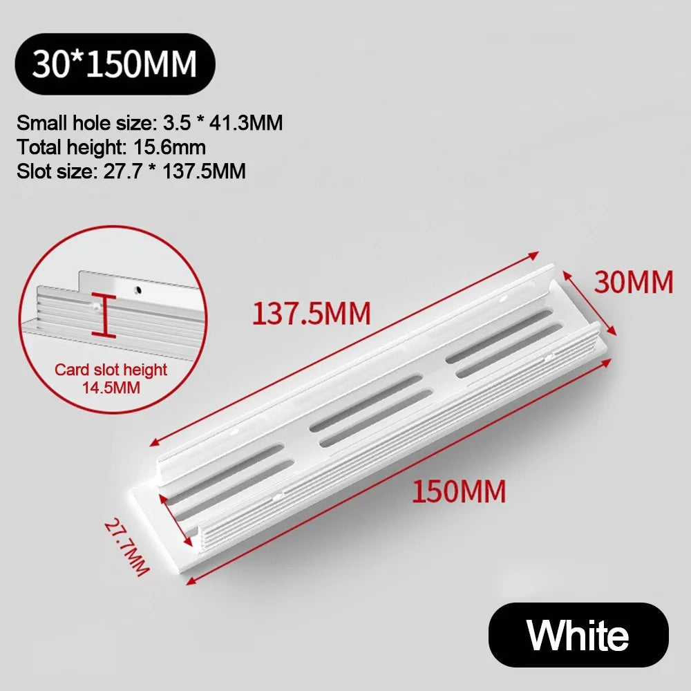 Aluminum Alloy Cabinet Breather Hole Cover Rectangle Breathable Mesh Wardrobe Air Vent Decor 30mm Wide Ventilator Grille Cover