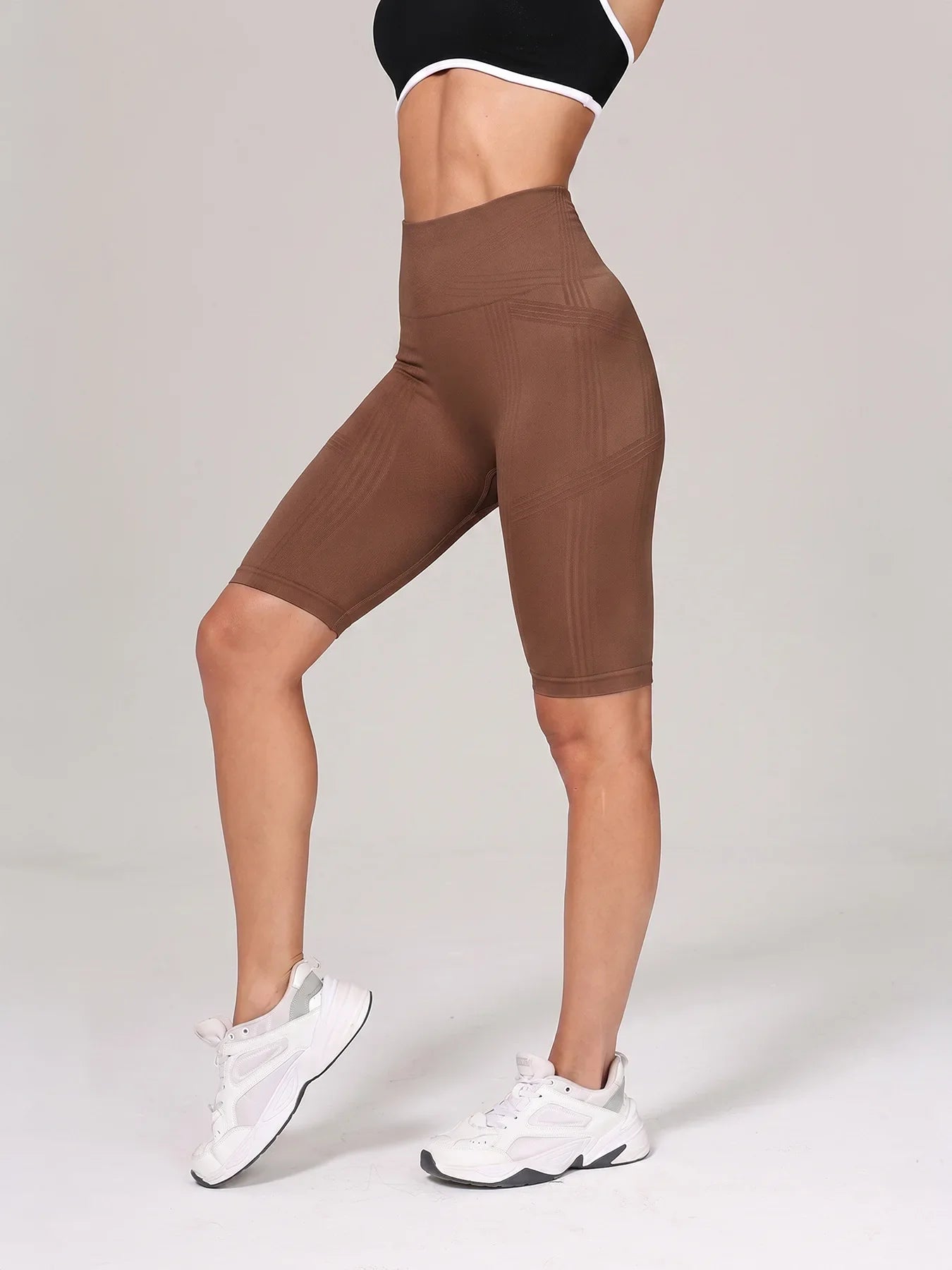 Women High Waist 5 Inch  Shorts Butt Lift Yoga Shorts Naked Feel Breathable Tight Run Gym Workout Outer Athletic Biker Shorts