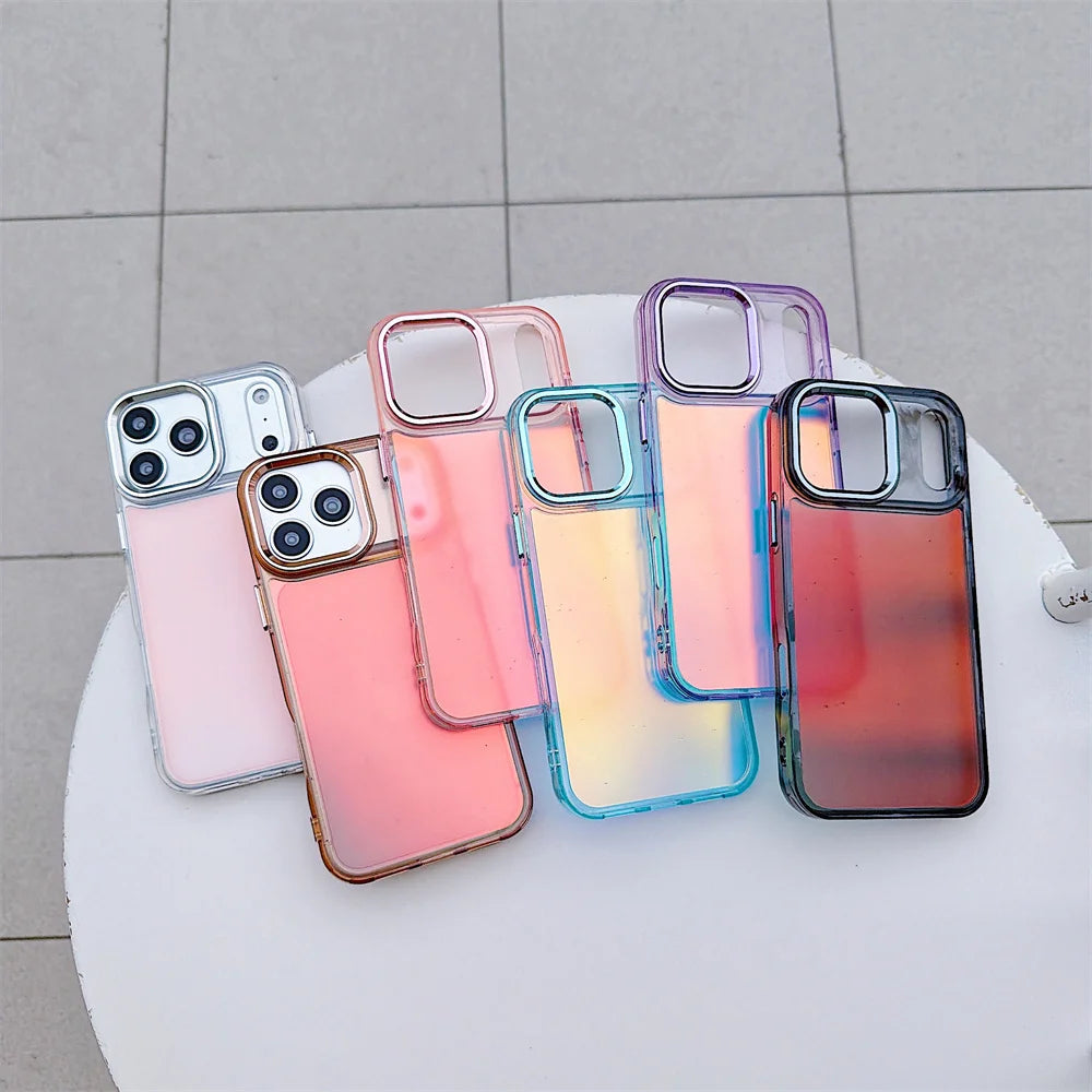 Luxury Color Chameleon Phone Case For iPhone 17 Pro Max Air 16 15 Plus 14 13 12 11  X XS Shockproof Protective Mobile Back Cover