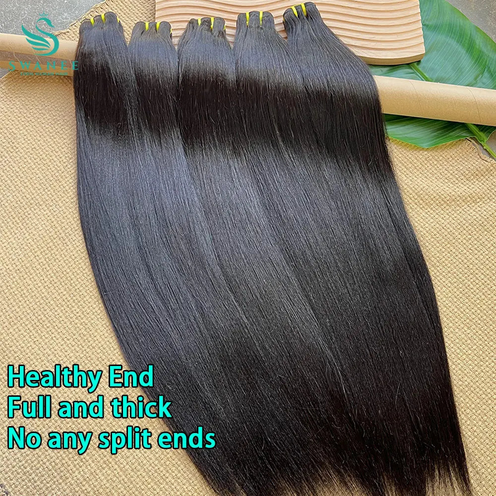 15A Light Yaki Straight Human Hair Bundles #1B Natural Color Sew In Weaves Kinky Straight Bundles Vietnamesen Hair Extension