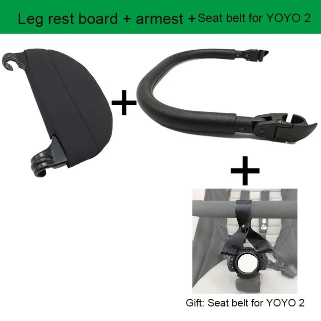 MomTan® Baby Stroller Accessories Leg Rest Boad Armrest Compatible with Babyzen YOYO2 YOYO 3 Stroller Footboard PU Bumper Bar