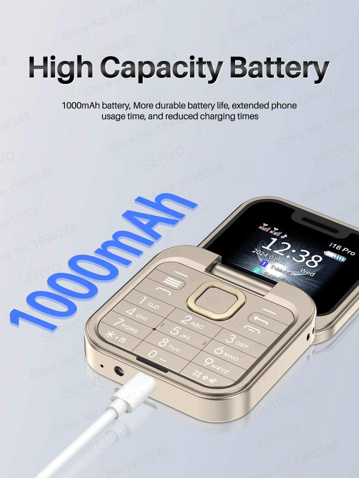 SERVO i16 PRO Flip Mini Mobile Phone Dual SIM Call Recording Speed Dial Magic Voice FM Radio 2G GSM Small Fold Button Telephones
