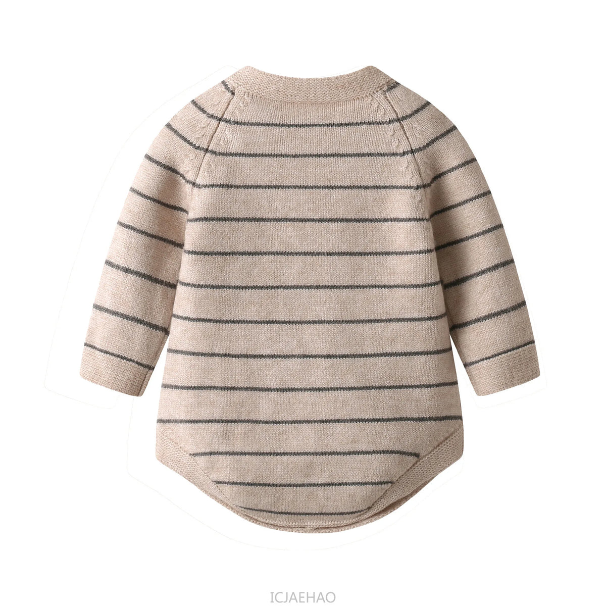 Children Autumn and Winter Clothes Korean Style Fall Baby Kids Striped Onesie Long Sleeve Angora Knit Romper Soft Warm Costume