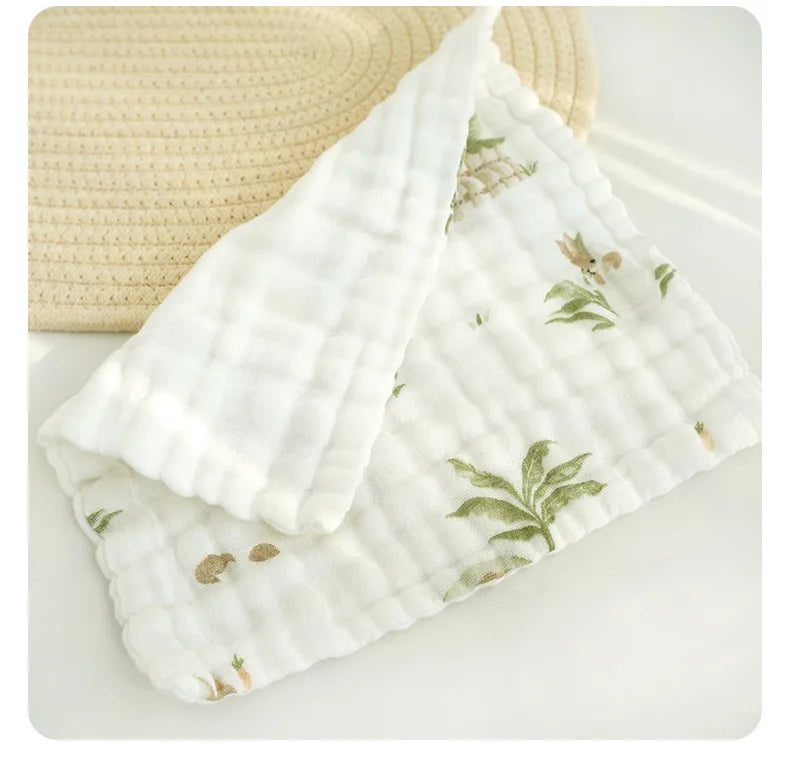 5pcs Cotton Muslin Baby Face Towels 6 Layer Gauze Square Burp Cloths Newborn Baby Hand Towel Soft Wash Handkerchief Baby Items