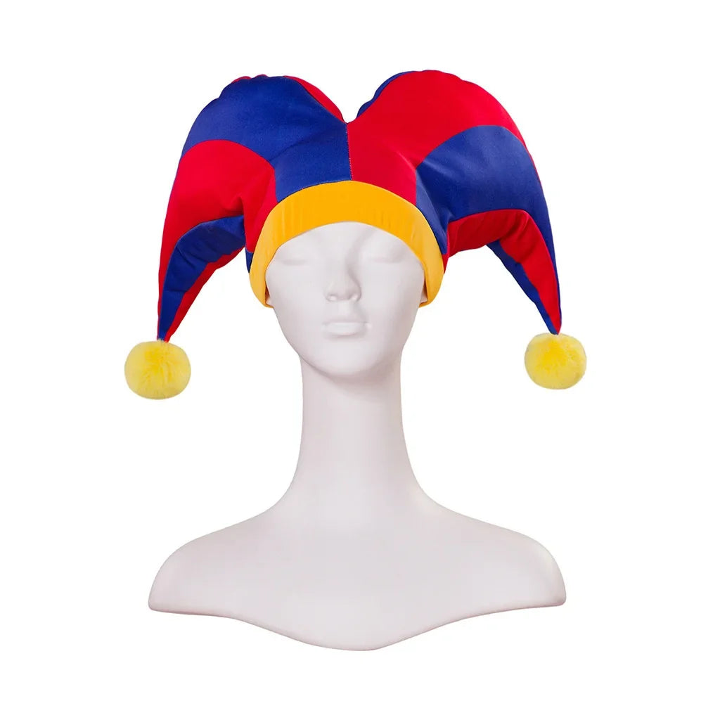 2026      4PCS Pomni Cosplay Costume Hat Disguise Halloween Carnival Party Clothing